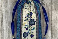 Floral Mandala Tarot Bag/ Custom Tarot Bag/ Keepsake Bag / Drawstring Bag / Oracle Bag / Crystal Bag / Gift Bag / Tarot Pouch