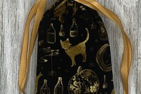 Witchy Tarot Bag/ Custom Tarot Pouch/ Keepsake Bag / Drawstring Bag / Oracle Bag / Crystal Bag / Tarot Pouch / Cosmetic Bag