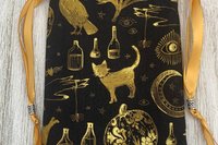 Witchy Tarot Bag/ Custom Tarot Pouch/ Keepsake Bag / Drawstring Bag / Oracle Bag / Crystal Bag / Tarot Pouch / Cosmetic Bag