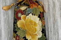 Autumn Flowers Tarot Bag/ Custom Tarot Pouch/ Keepsake Bag / Drawstring Bag / Oracle Bag / Crystal Bag / Tarot Pouch / Cosmetic Bag