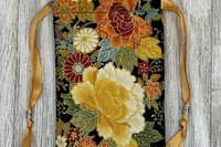 Autumn Flowers Tarot Bag/ Custom Tarot Pouch/ Keepsake Bag / Drawstring Bag / Oracle Bag / Crystal Bag / Tarot Pouch / Cosmetic Bag