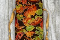 Fall Leaves Tarot Bag/ Custom Tarot Pouch/ Keepsake Bag / Drawstring Bag / Oracle Bag / Crystal Bag / Tarot Pouch / Cosmetic Bag