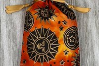 Sun Moon Stars Tarot Bag/ Custom Tarot Pouch/ Keepsake Bag / Drawstring Bag / Oracle Bag / Crystal Bag / Tarot Pouch / Cosmetic Bag