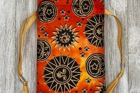 Sun Moon Stars Tarot Bag/ Custom Tarot Pouch/ Keepsake Bag / Drawstring Bag / Oracle Bag / Crystal Bag / Tarot Pouch / Cosmetic Bag