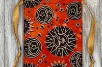 Sun Moon Stars Tarot Bag/ Custom Tarot Pouch/ Keepsake Bag / Drawstring Bag / Oracle Bag / Crystal Bag / Tarot Pouch / Cosmetic Bag