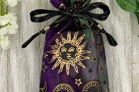 Stars Sun Moon Tarot Bag/ Custom Tarot Pouch/ Keepsake Bag / Drawstring Bag / Oracle Bag / Crystal Bag / Tarot Pouch / Cosmetic Bag
