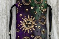 Stars Sun Moon Tarot Bag/ Custom Tarot Pouch/ Keepsake Bag / Drawstring Bag / Oracle Bag / Crystal Bag / Tarot Pouch / Cosmetic Bag