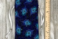 Peacock Feathers Tarot Bag/ Custom Tarot Pouch/ Keepsake Bag / Drawstring Bag / Oracle Bag / Crystal Bag / Tarot Pouch / Cosmetic Bag