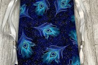 Peacock Feathers Tarot Bag/ Custom Tarot Pouch/ Keepsake Bag / Drawstring Bag / Oracle Bag / Crystal Bag / Tarot Pouch / Cosmetic Bag
