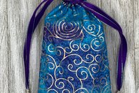 Scrolls Tarot Bag/ Custom Tarot Pouch/ Keepsake Bag / Drawstring Bag / Oracle Bag / Crystal Bag / Tarot Pouch / Cosmetic Bag