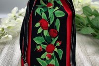 Floral Border Tarot Bag/ Custom Tarot Bag/ Keepsake Bag / Drawstring Bag / Oracle Bag / Crystal Bag / Gift Bag / Tarot Pouch