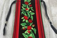 Floral Border Tarot Bag/ Custom Tarot Bag/ Keepsake Bag / Drawstring Bag / Oracle Bag / Crystal Bag / Gift Bag / Tarot Pouch