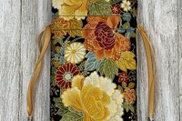 Autumn Flowers Tarot Bag/ Custom Tarot Pouch/ Keepsake Bag / Drawstring Bag / Oracle Bag / Crystal Bag / Tarot Pouch / Cosmetic Bag