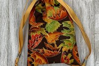 Fall Leaves Tarot Bag/ Custom Tarot Pouch/ Keepsake Bag / Drawstring Bag / Oracle Bag / Crystal Bag / Tarot Pouch / Cosmetic Bag