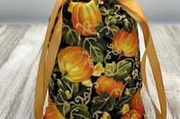 Pumpkin Tarot Bag/ Custom Tarot Pouch/ Keepsake Bag / Drawstring Bag / Oracle Bag / Crystal Bag / Tarot Pouch / Cosmetic Bag