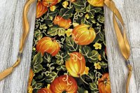 Pumpkin Tarot Bag/ Custom Tarot Pouch/ Keepsake Bag / Drawstring Bag / Oracle Bag / Crystal Bag / Tarot Pouch / Cosmetic Bag