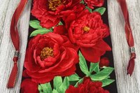 Red Floral Tarot Bag/ Custom Tarot Pouch/ Keepsake Bag / Drawstring Bag / Oracle Bag / Crystal Bag / Tarot Pouch / Cosmetic Bag