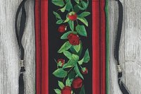 Floral Border Tarot Bag/ Custom Tarot Bag/ Keepsake Bag / Drawstring Bag / Oracle Bag / Crystal Bag / Gift Bag / Tarot Pouch