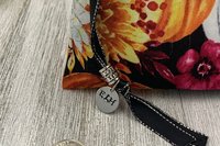 Pumpkin Floral Bag/ Custom Tarot Pouch/ Keepsake Bag / Drawstring Bag / Oracle Bag / Crystal Bag / Tarot Pouch / Cosmetic Bag