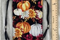 Pumpkin Floral Bag/ Custom Tarot Pouch/ Keepsake Bag / Drawstring Bag / Oracle Bag / Crystal Bag / Tarot Pouch / Cosmetic Bag
