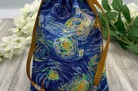 Starry Night Inspired Tarot Bag/ Custom Tarot Pouch/ Keepsake Bag / Drawstring Bag / Oracle Bag / Crystal Bag / Tarot Pouch / Cosmetic Bag
