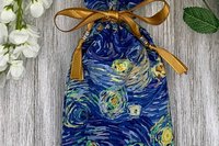 Starry Night Inspired Tarot Bag/ Custom Tarot Pouch/ Keepsake Bag / Drawstring Bag / Oracle Bag / Crystal Bag / Tarot Pouch / Cosmetic Bag