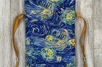 Starry Night Inspired Tarot Bag/ Custom Tarot Pouch/ Keepsake Bag / Drawstring Bag / Oracle Bag / Crystal Bag / Tarot Pouch / Cosmetic Bag