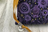 Witchy Zodiac Hamsa Tarot Bag/ Custom Tarot Pouch/ Keepsake Bag / Drawstring Bag / Oracle Bag / Crystal Bag / Tarot Pouch / Cosmetic Bag