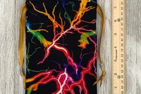Lightning Tarot Bag/ Custom Tarot Pouch/ Keepsake Bag / Drawstring Bag / Oracle Bag / Crystal Bag / Tarot Pouch / Cosmetic Bag