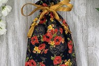 Floral Filigree Tarot Bag/ Custom Tarot Pouch/ Keepsake Bag / Drawstring Bag / Oracle Bag / Crystal Bag / Tarot Pouch / Cosmetic Bag
