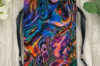 Oil Spill Tarot Bag/ Custom Tarot Pouch/ Keepsake Bag / Drawstring Bag / Oracle Bag / Crystal Bag / Tarot Pouch / Cosmetic Bag