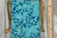 Blue Leaves Tarot Bag/ Custom Tarot Pouch/ Keepsake Bag / Drawstring Bag / Oracle Bag / Crystal Bag / Tarot Pouch / Cosmetic Bag
