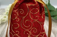 Gold Scrolls Tarot Bag/ Custom Tarot Pouch/ Keepsake Bag / Drawstring Bag / Oracle Bag / Crystal Bag / Tarot Pouch / Cosmetic Bag