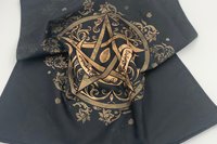 Triple Moon Pentacle Altar Cloth, Tarot Cloth, Altar Decor, Double Sided Altar Cloth, Wall Hanging, Dice Mat, Centerpiece