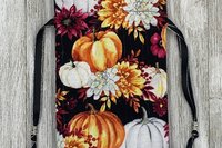 Pumpkin Floral Bag/ Custom Tarot Pouch/ Keepsake Bag / Drawstring Bag / Oracle Bag / Crystal Bag / Tarot Pouch / Cosmetic Bag
