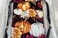 Pumpkin Floral Bag/ Custom Tarot Pouch/ Keepsake Bag / Drawstring Bag / Oracle Bag / Crystal Bag / Tarot Pouch / Cosmetic Bag