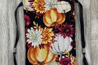 Pumpkin Floral Bag/ Custom Tarot Pouch/ Keepsake Bag / Drawstring Bag / Oracle Bag / Crystal Bag / Tarot Pouch / Cosmetic Bag
