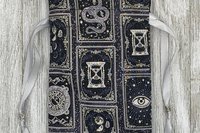 Witchy Card Design Tarot Bag/ Custom Tarot Pouch/ Keepsake Bag / Drawstring Bag / Oracle Bag / Crystal Bag / Tarot Pouch / Cosmetic Bag