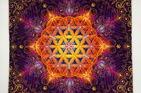 Flower of Life Mandala Altar Cloth, Tarot Cloth, Altar Decor, Double Sided Altar Cloth, Wall Hanging, Dice Mat, Centerpiece