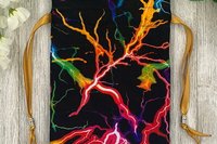 Lightning Tarot Bag/ Custom Tarot Pouch/ Keepsake Bag / Drawstring Bag / Oracle Bag / Crystal Bag / Tarot Pouch / Cosmetic Bag