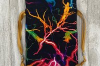 Lightning Tarot Bag/ Custom Tarot Pouch/ Keepsake Bag / Drawstring Bag / Oracle Bag / Crystal Bag / Tarot Pouch / Cosmetic Bag