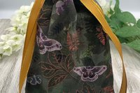 Moths Tarot Bag/ Custom Tarot Pouch/ Keepsake Bag / Drawstring Bag / Oracle Bag / Crystal Bag / Tarot Pouch / Cosmetic Bag
