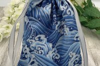 Waves Tarot Bag/ Custom Tarot Pouch/ Keepsake Bag / Drawstring Bag / Oracle Bag / Crystal Bag / Tarot Pouch / Cosmetic Bag