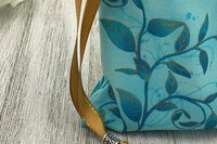 Blue Leaves Tarot Bag/ Custom Tarot Pouch/ Keepsake Bag / Drawstring Bag / Oracle Bag / Crystal Bag / Tarot Pouch / Cosmetic Bag