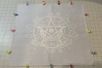Triple Moon Pentacle Altar Cloth, Tarot Cloth, Altar Decor, Double Sided Altar Cloth, Wall Hanging, Dice Mat, Centerpiece
