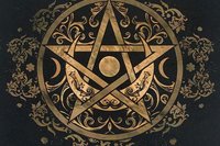 Triple Moon Pentacle Altar Cloth, Tarot Cloth, Altar Decor, Double Sided Altar Cloth, Wall Hanging, Dice Mat, Centerpiece