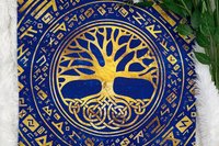 Celtic Tree Altar Cloth, Tarot Cloth, Altar Decor, Double Sided Altar Cloth, Wall Hanging, Dice Mat, Centerpiece