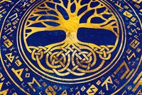 Celtic Tree Altar Cloth, Tarot Cloth, Altar Decor, Double Sided Altar Cloth, Wall Hanging, Dice Mat, Centerpiece