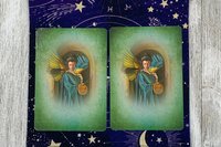 MINI Altar Cloth - Moon, Tarot Cloth, Traveling Altar Cloth, Portable Altar Cloth, Small Spaces Altar, Home Office Altar