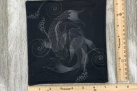 MINI Altar Cloth - Koi Fish, Tarot Cloth, Traveling Altar Cloth, Portable Altar Cloth, Small Spaces Altar, Home Office Altar